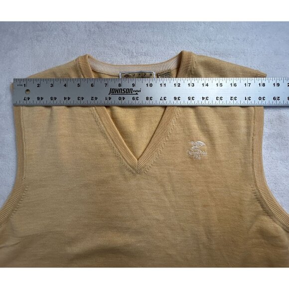 Joey Rodolfo Mens Merino Wool Knit V-Neck Sweater Vest XL Beige Pullover Casual - Picture 7 of 10